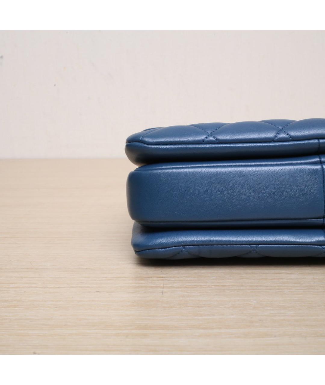 CHANEL Синяя кожаная сумка через плечо, фото 9