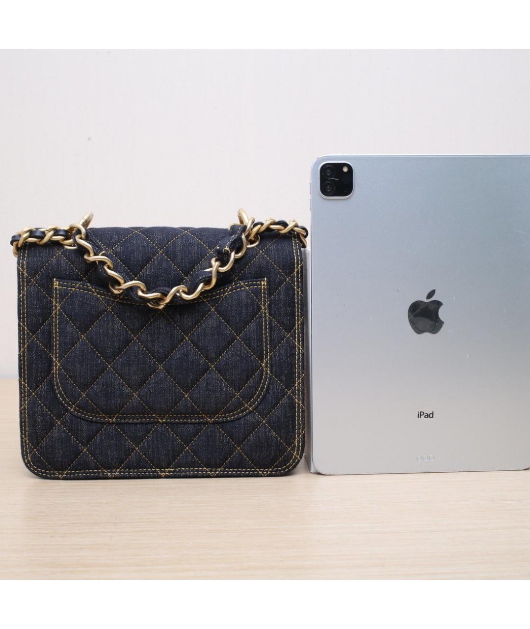 CHANEL Темно-синяя деним сумка через плечо, фото 7