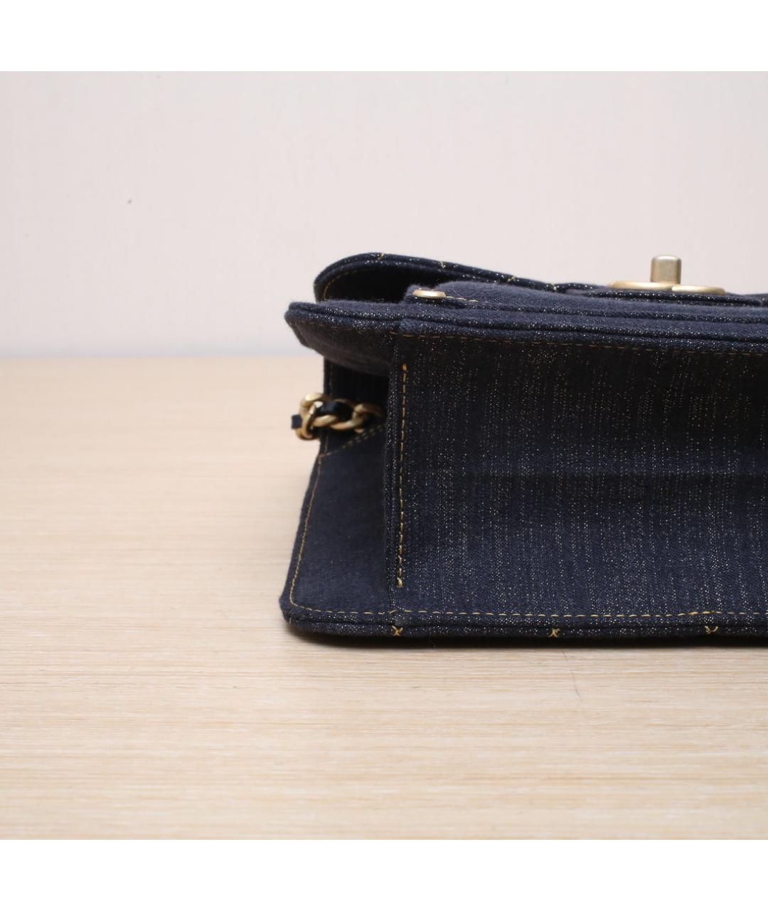 CHANEL Темно-синяя деним сумка через плечо, фото 9