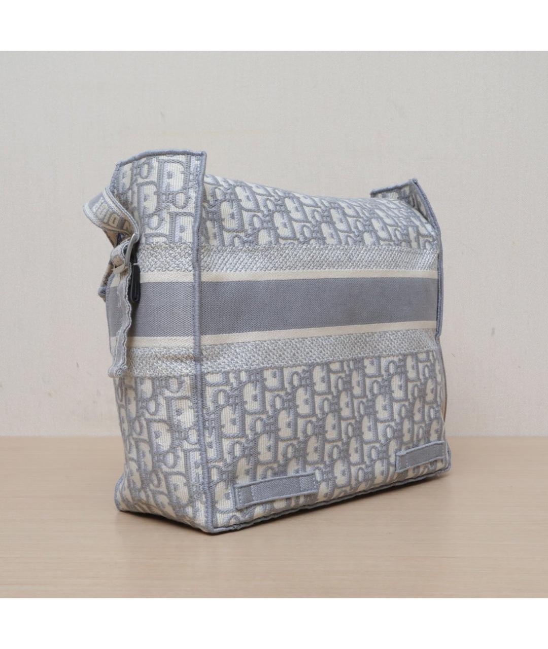 CHRISTIAN DIOR Голубая тканевая сумка через плечо, фото 6