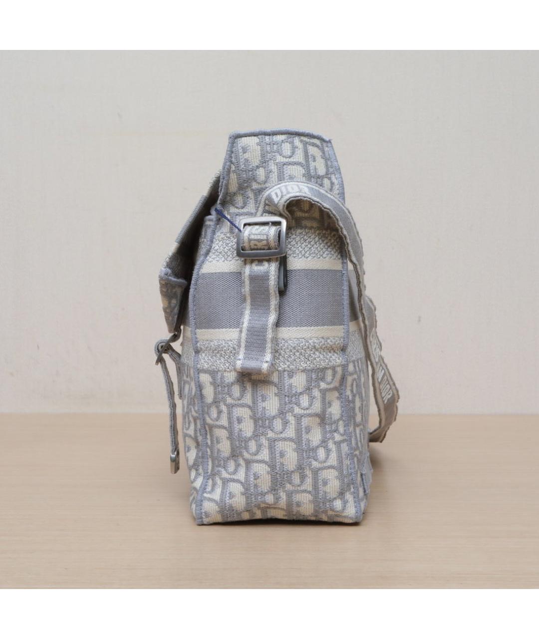 CHRISTIAN DIOR Голубая тканевая сумка через плечо, фото 5