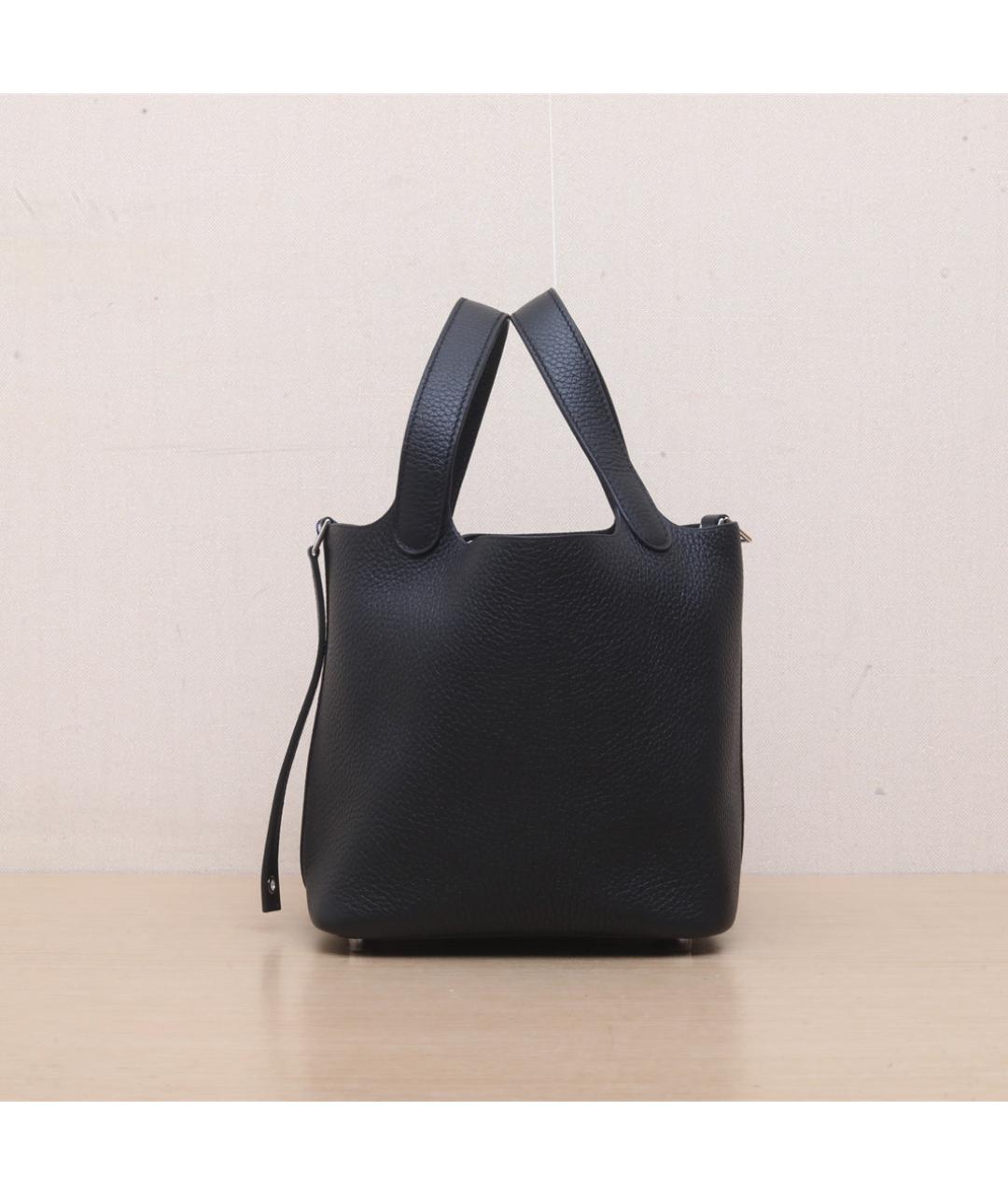 HERMES Черная кожаная сумка через плечо, фото 5