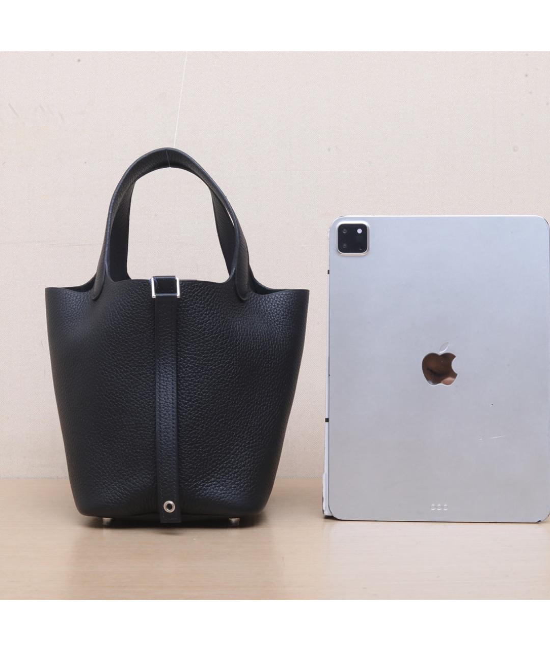 HERMES Черная кожаная сумка через плечо, фото 7