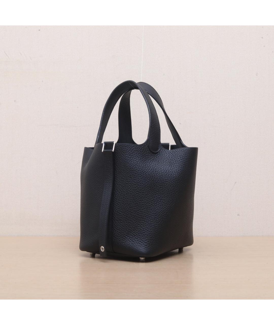 HERMES Черная кожаная сумка через плечо, фото 6