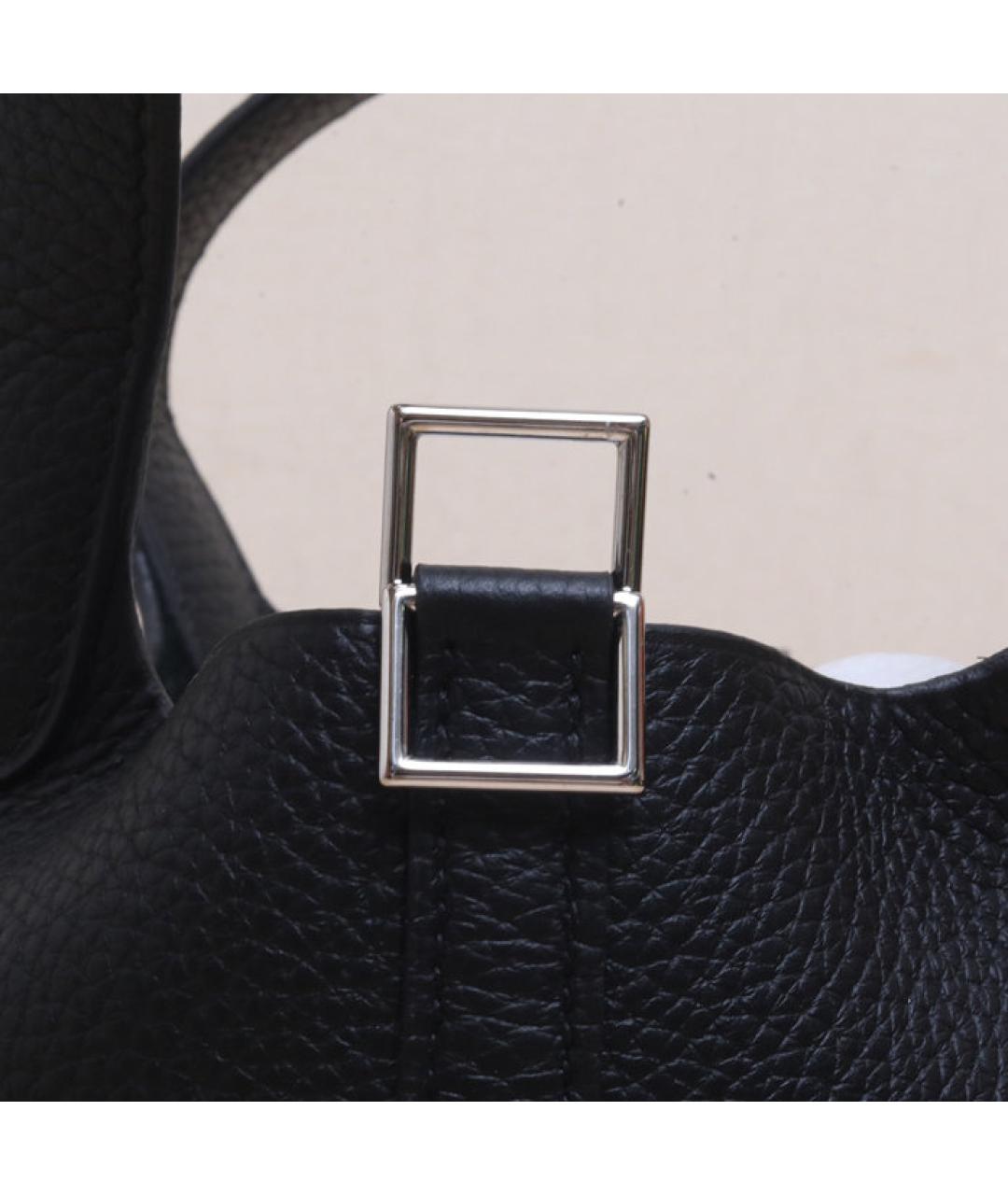 HERMES Черная кожаная сумка через плечо, фото 8