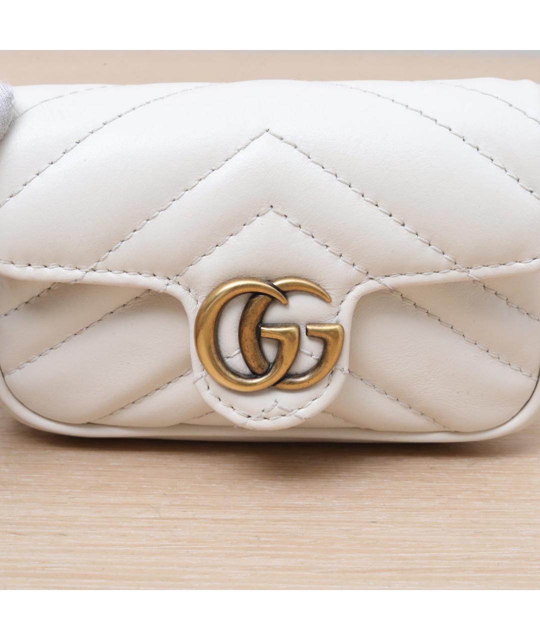 GUCCI Белая кожаная сумка через плечо, фото 8