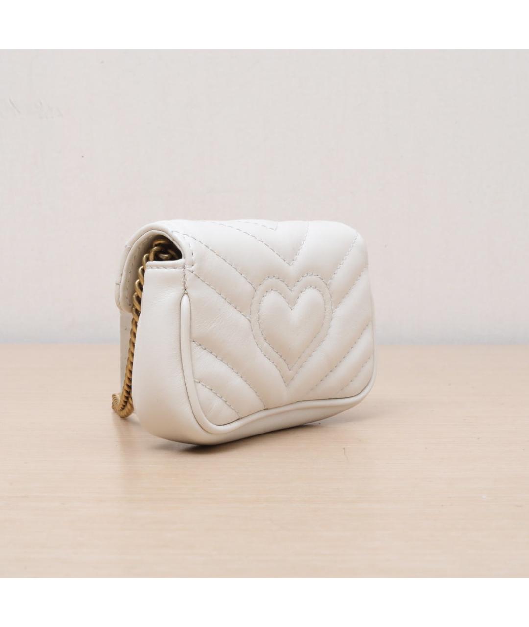 GUCCI Белая кожаная сумка через плечо, фото 6