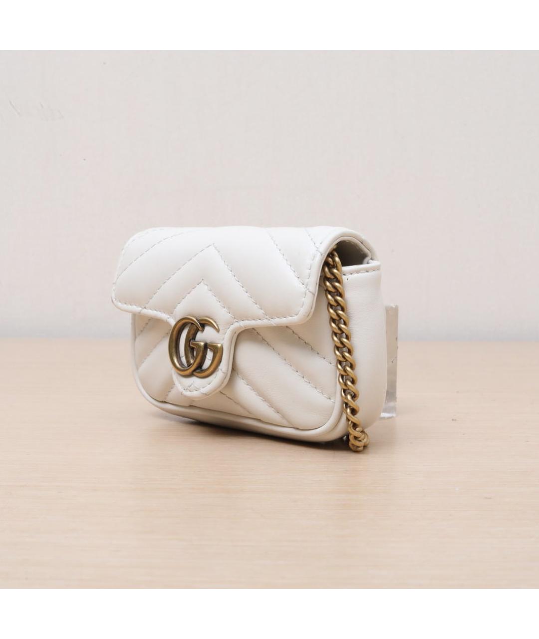 GUCCI Белая кожаная сумка через плечо, фото 4