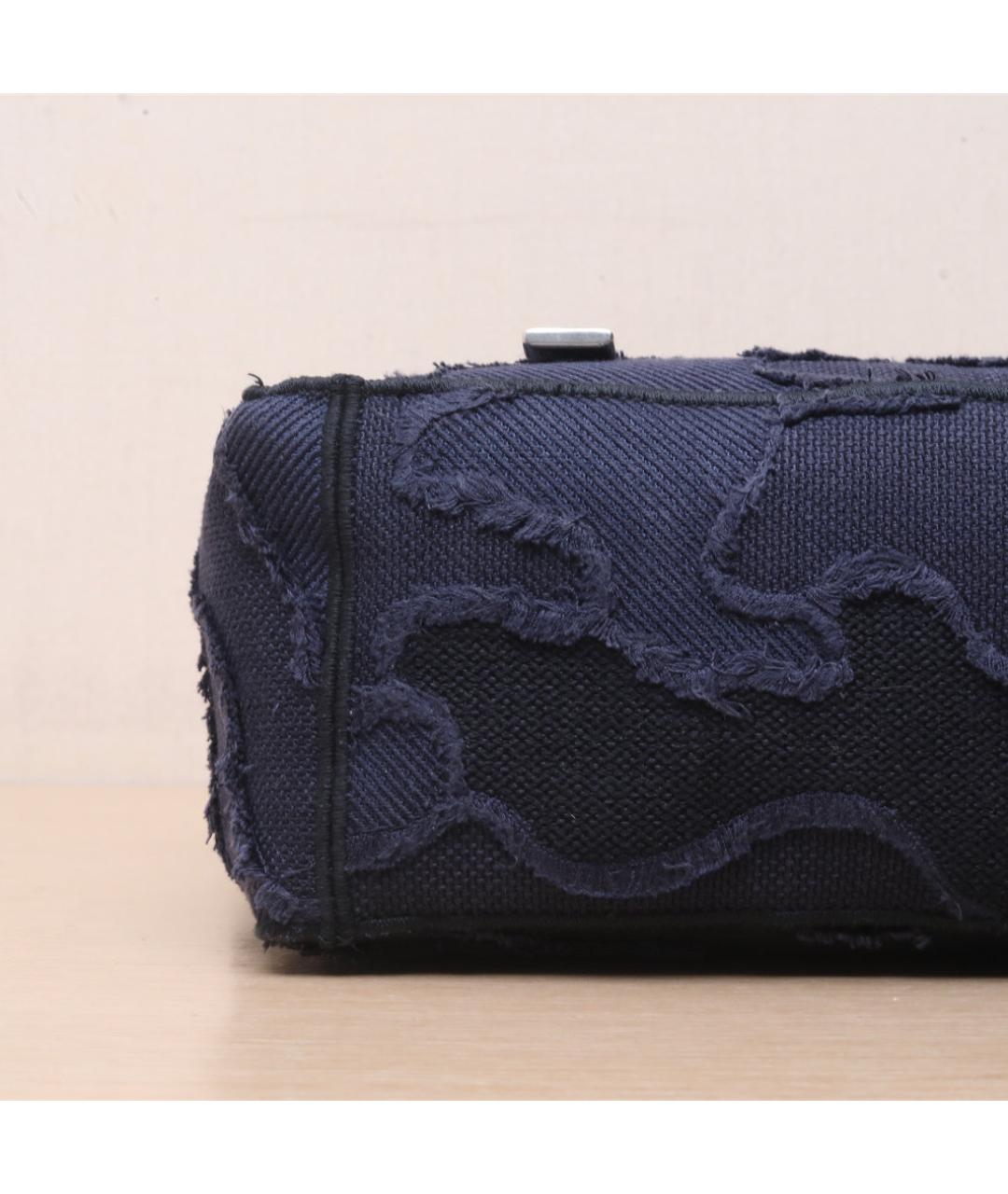 CHRISTIAN DIOR Темно-синяя тканевая сумка через плечо, фото 9