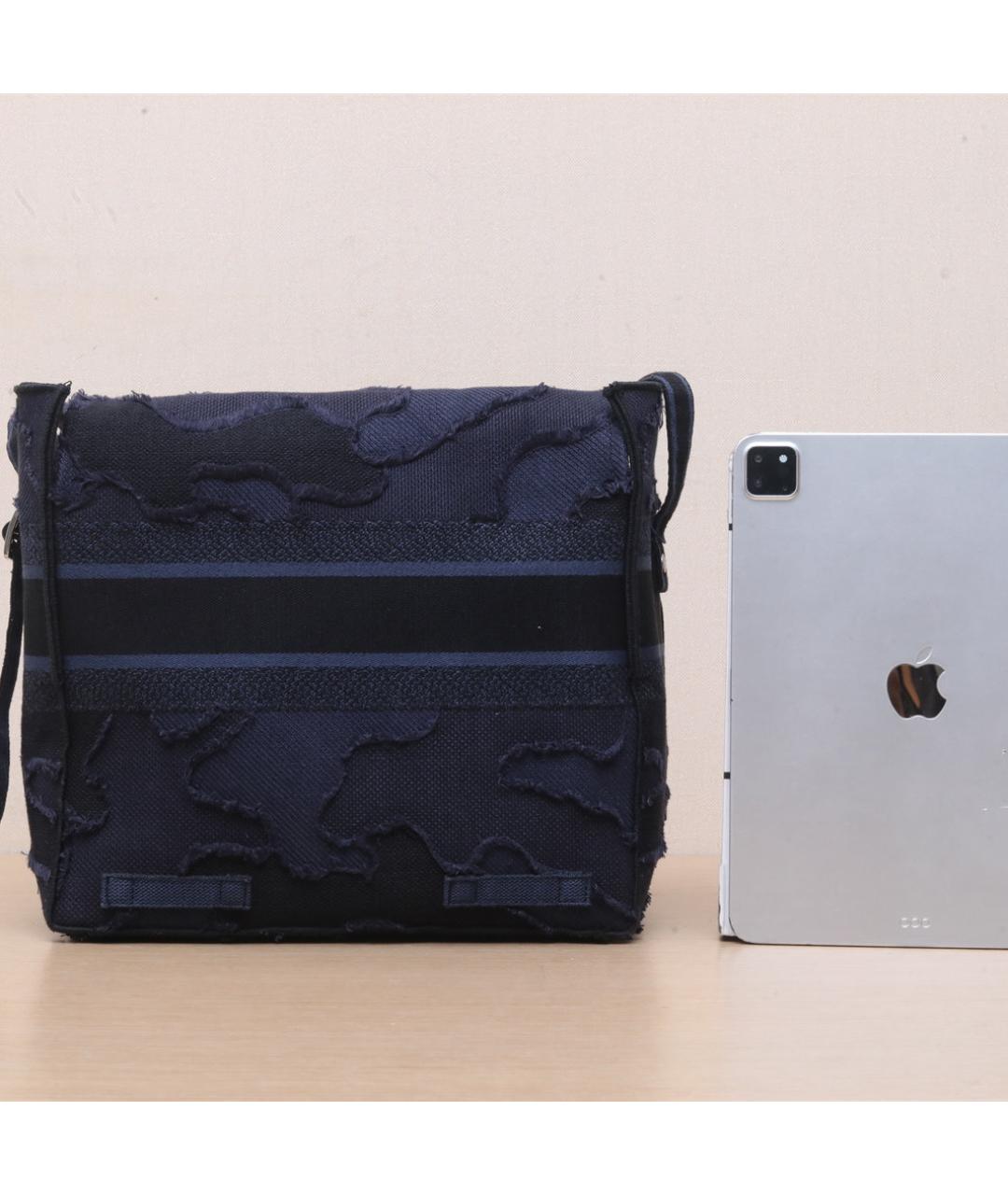 CHRISTIAN DIOR Темно-синяя тканевая сумка через плечо, фото 7