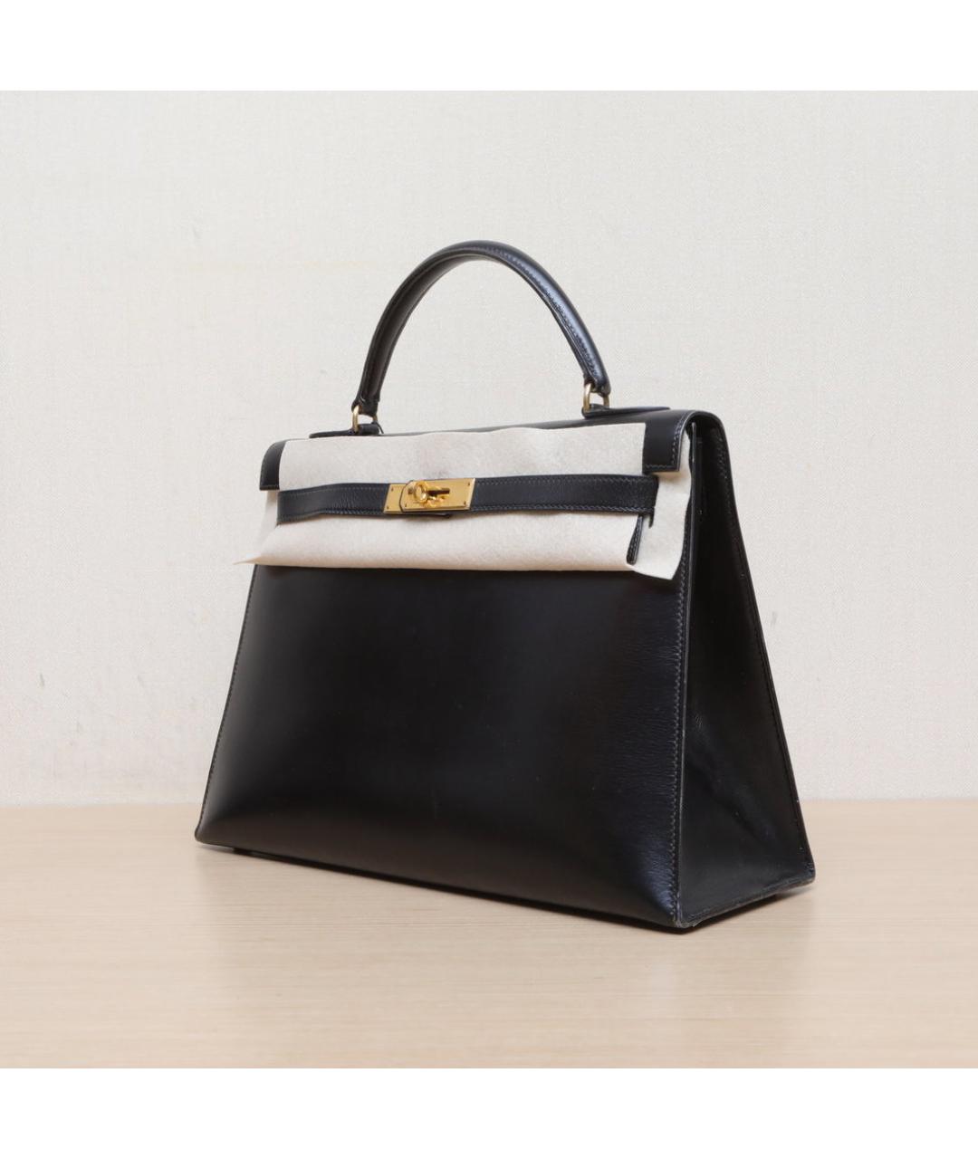 HERMES Черная кожаная сумка через плечо, фото 4