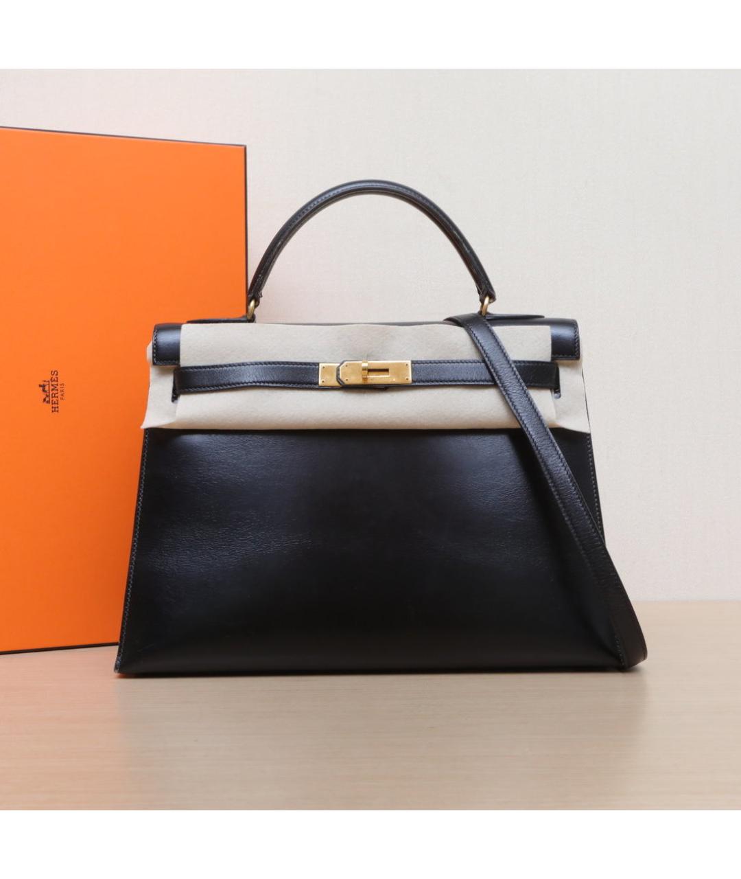 HERMES Черная кожаная сумка через плечо, фото 2