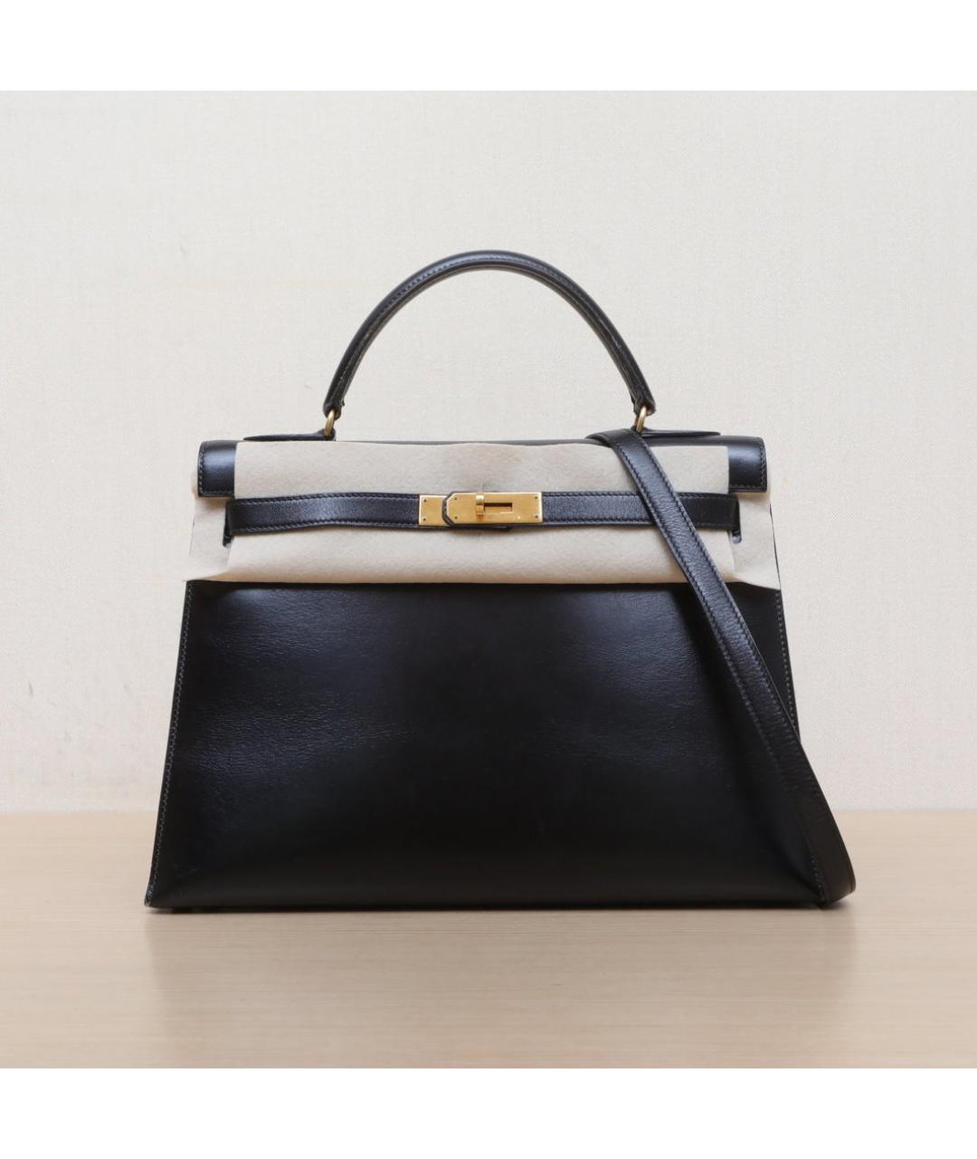 HERMES Черная кожаная сумка через плечо, фото 3