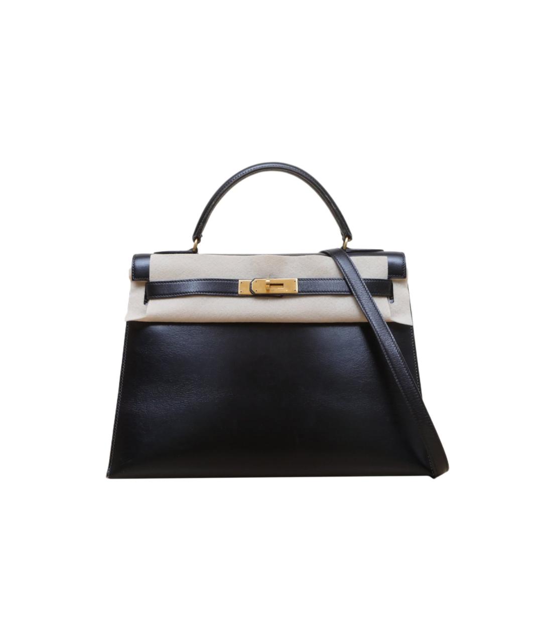 HERMES Черная кожаная сумка через плечо, фото 1