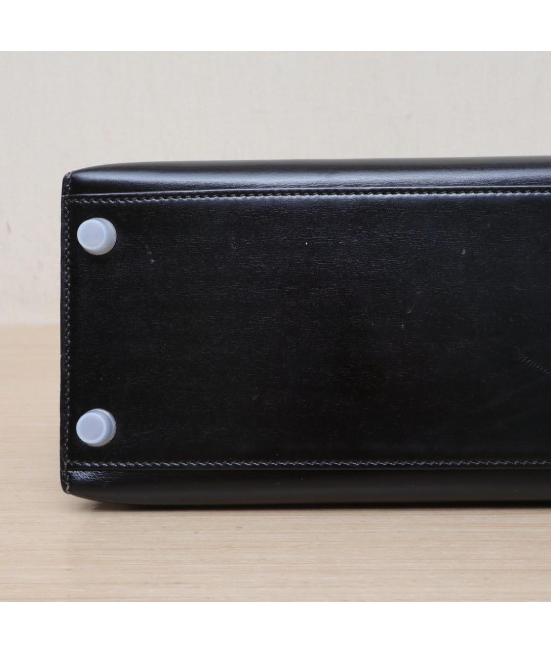 HERMES Черная кожаная сумка через плечо, фото 9