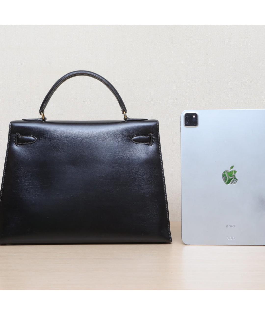 HERMES Черная кожаная сумка через плечо, фото 7