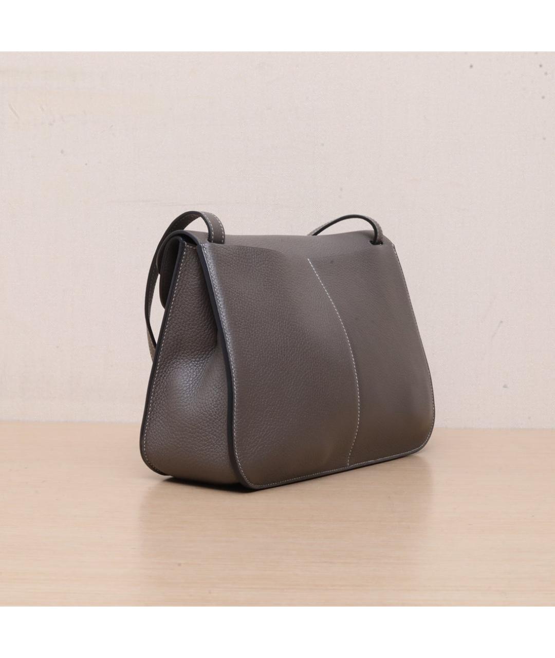 HERMES Коричневая кожаная сумка через плечо, фото 6