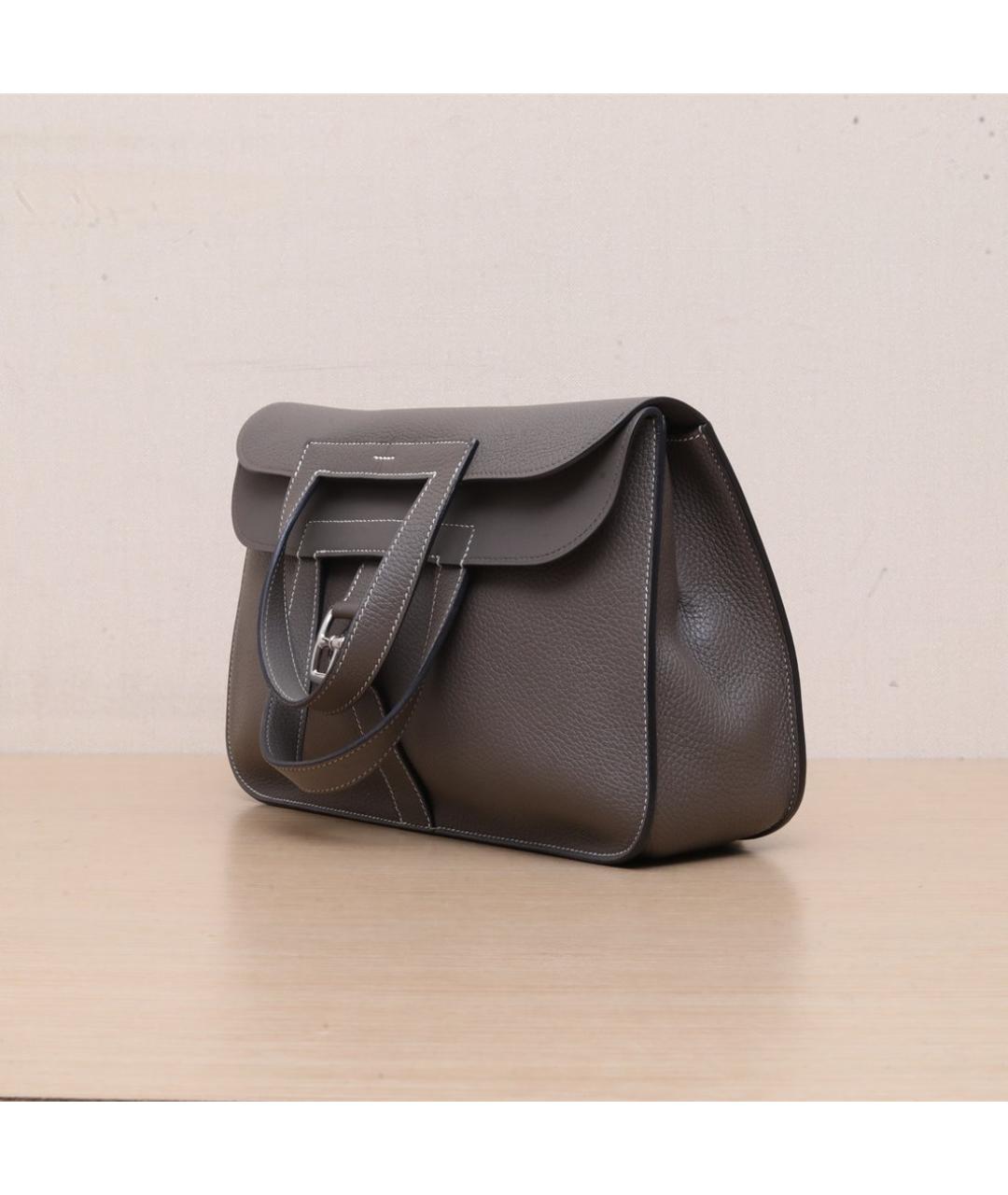 HERMES Коричневая кожаная сумка через плечо, фото 4