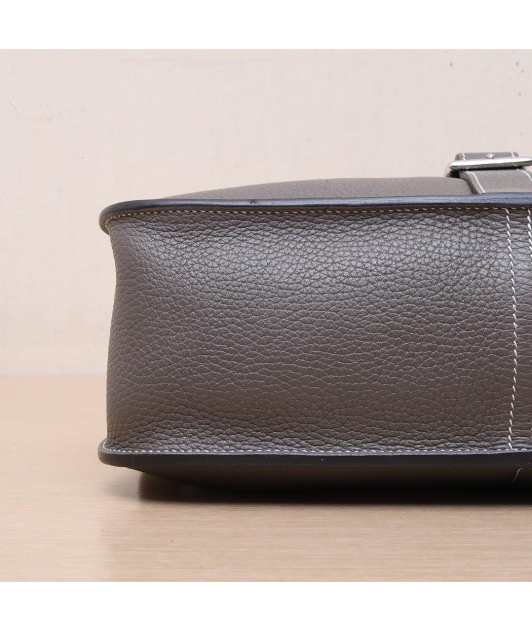 HERMES Коричневая кожаная сумка через плечо, фото 9