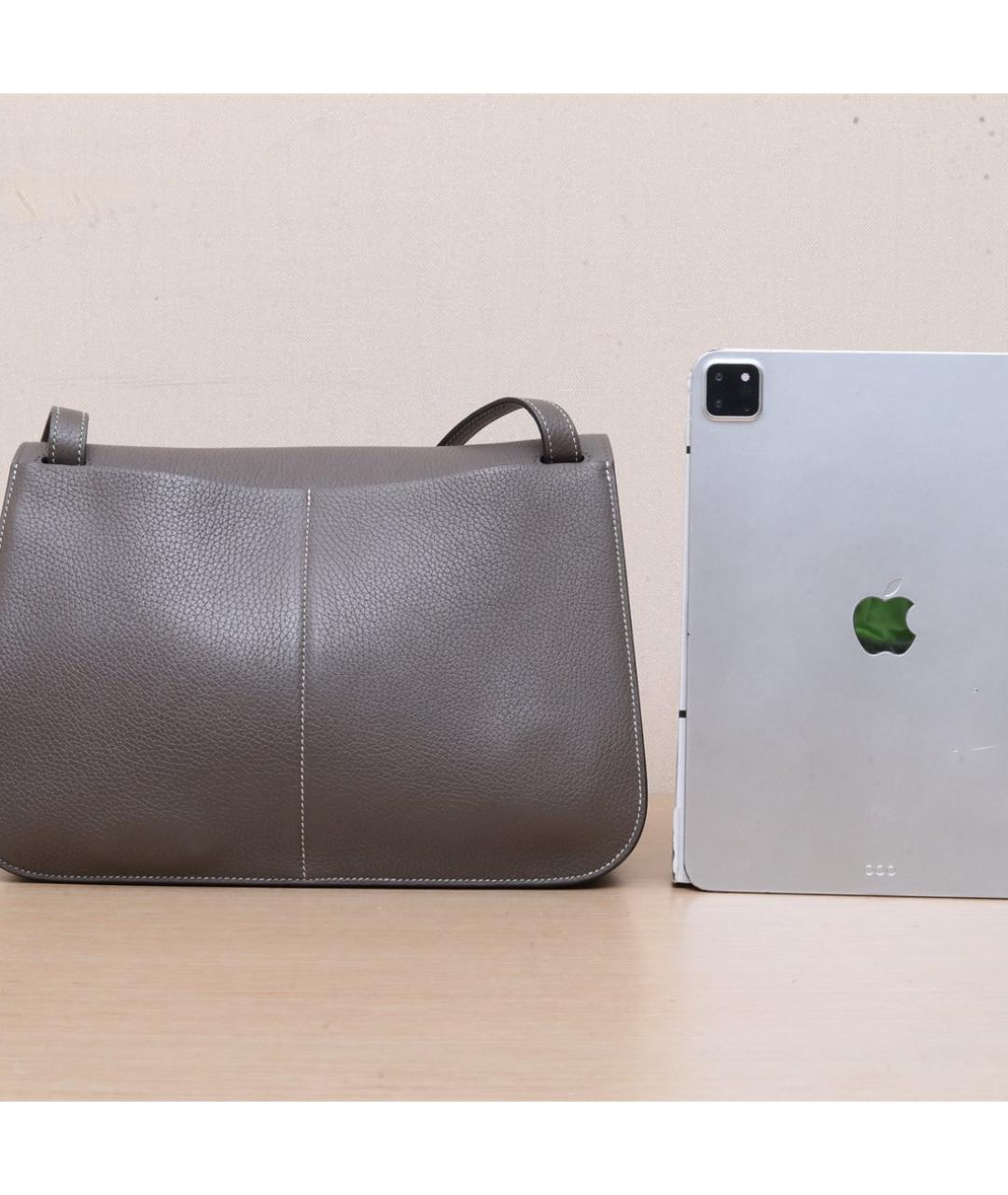 HERMES Коричневая кожаная сумка через плечо, фото 7