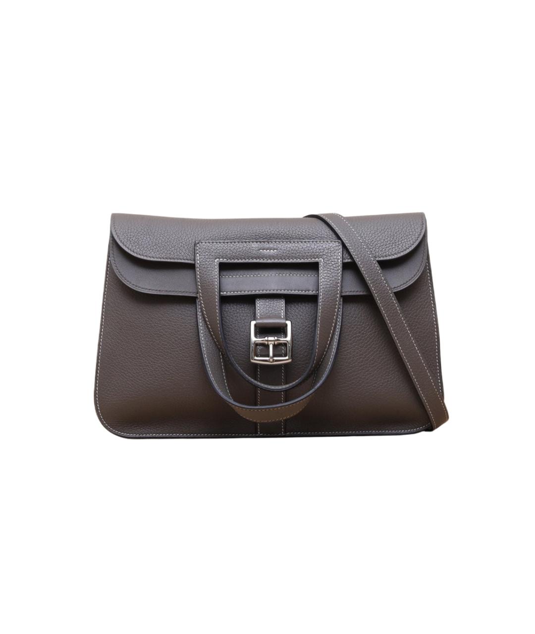 HERMES Коричневая кожаная сумка через плечо, фото 1