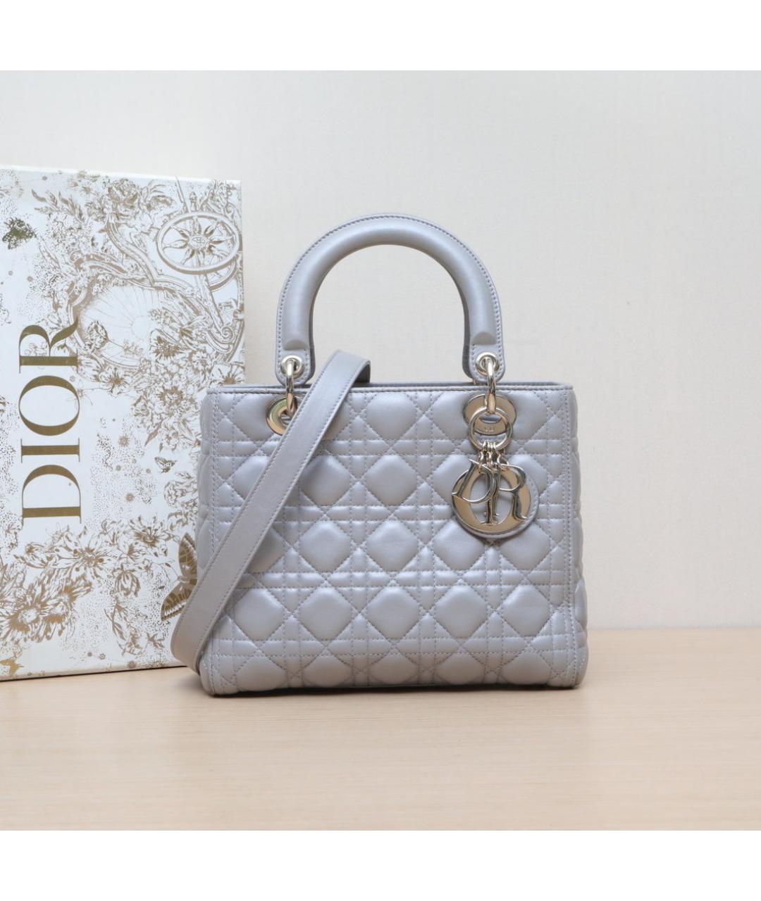 CHRISTIAN DIOR Фиолетовая кожаная сумка через плечо, фото 2