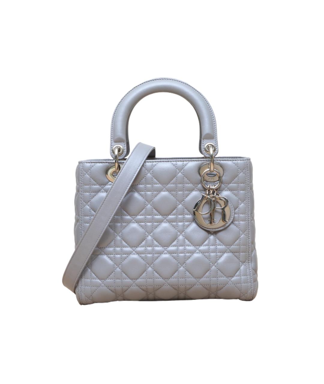 CHRISTIAN DIOR Фиолетовая кожаная сумка через плечо, фото 1