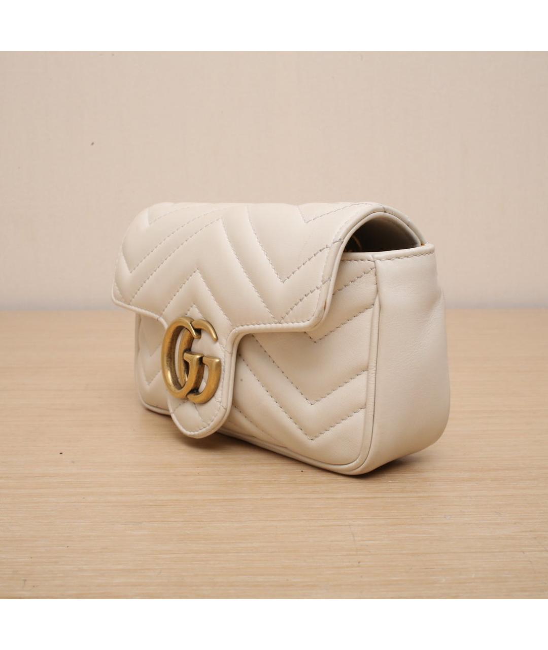 GUCCI Бежевая кожаная сумка через плечо, фото 4