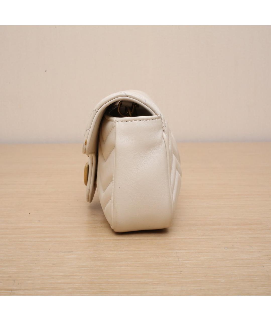 GUCCI Бежевая кожаная сумка через плечо, фото 5