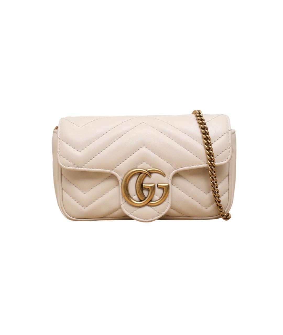 GUCCI Бежевая кожаная сумка через плечо, фото 1