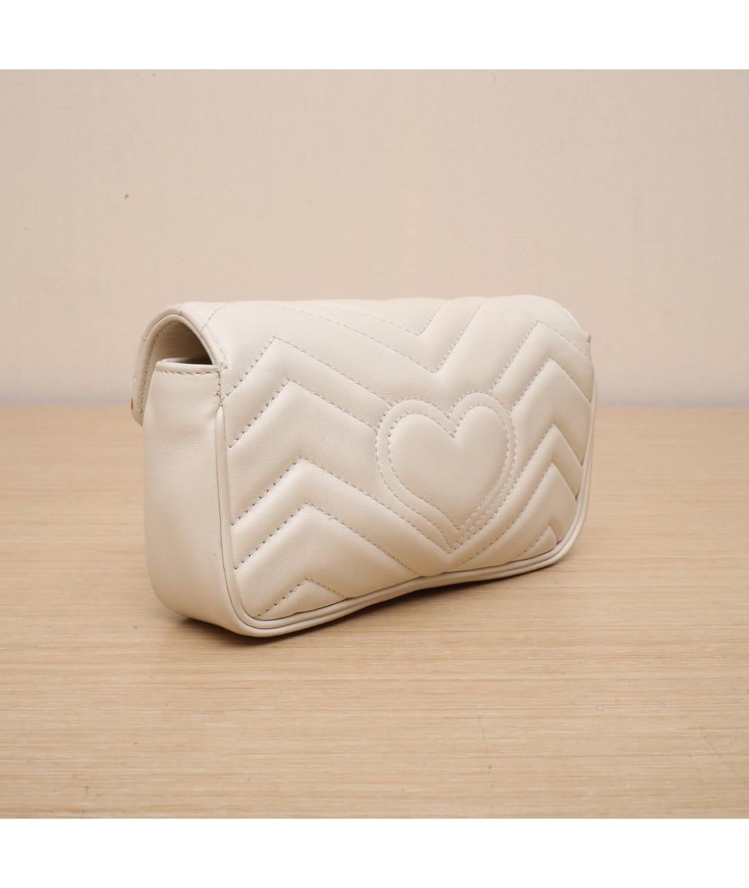 GUCCI Бежевая кожаная сумка через плечо, фото 6