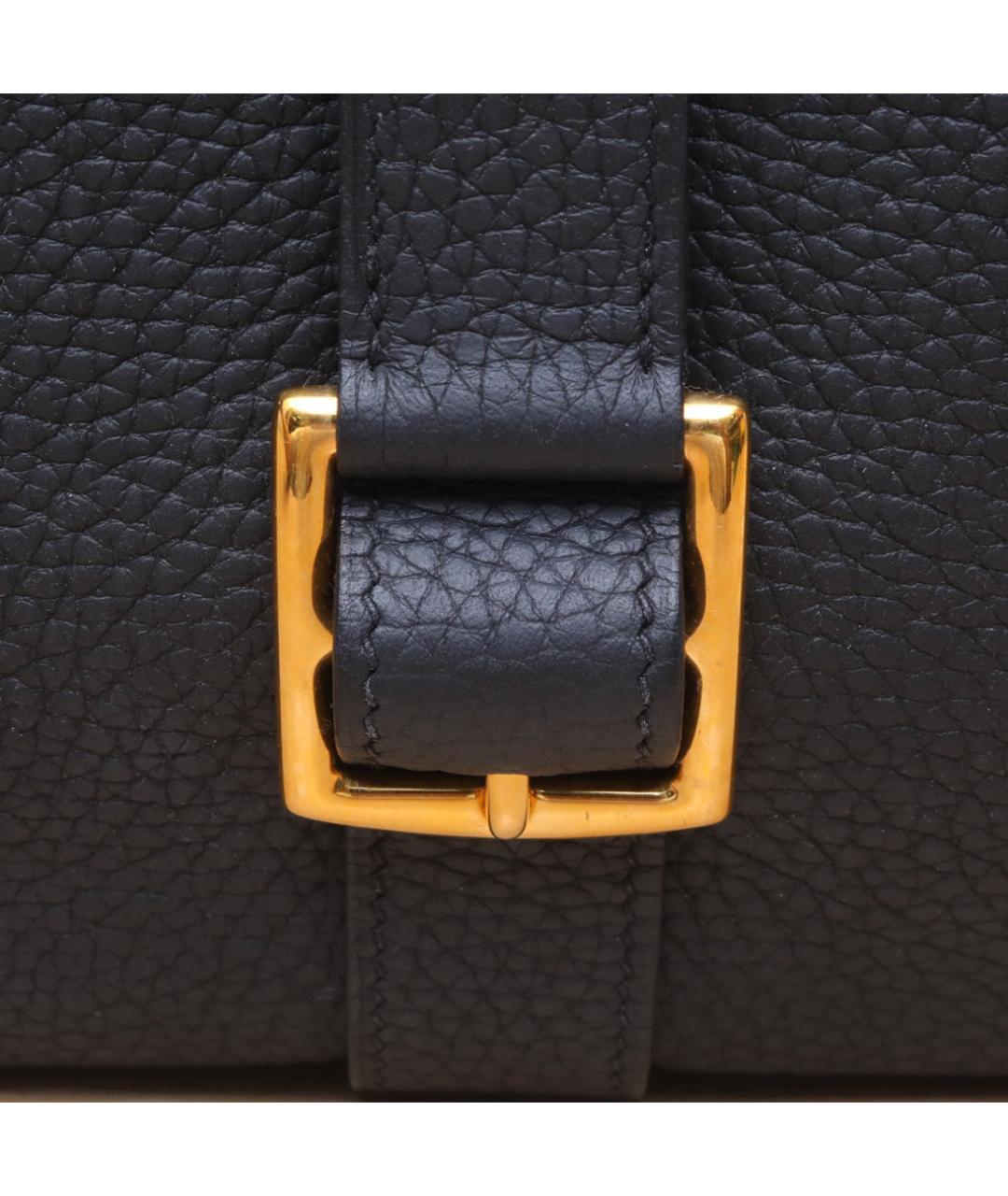 HERMES Черная кожаная сумка через плечо, фото 8