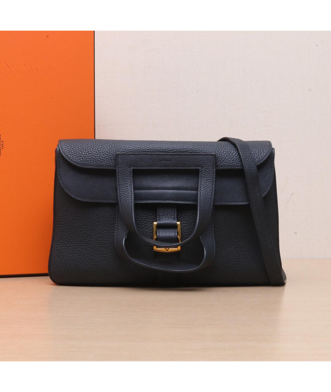 HERMES Черная кожаная сумка через плечо, фото 2