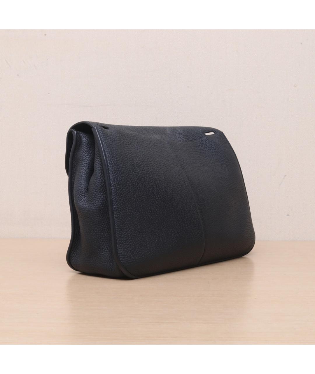 HERMES Черная кожаная сумка через плечо, фото 6