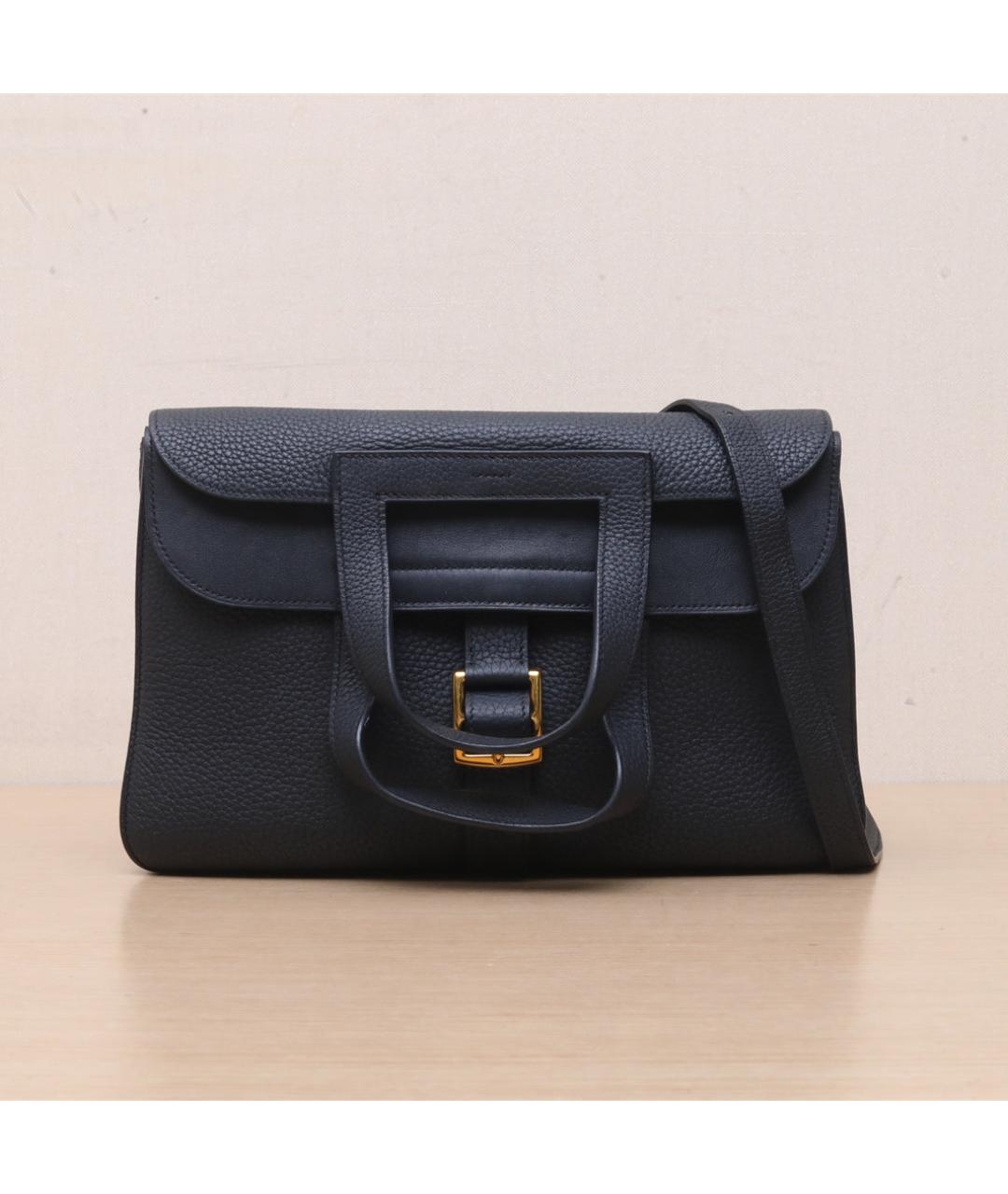 HERMES Черная кожаная сумка через плечо, фото 3