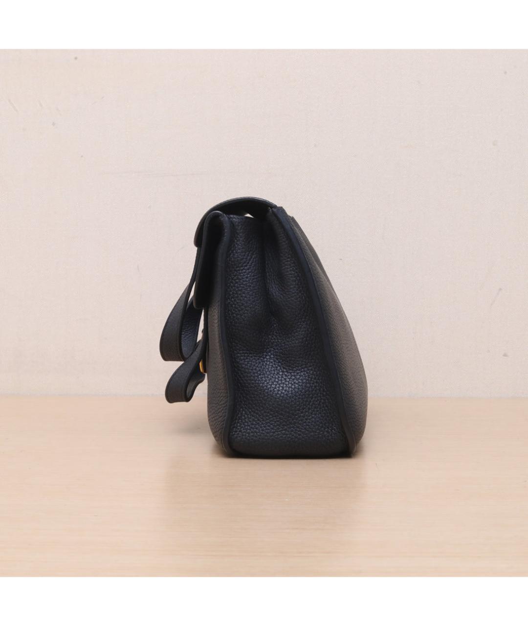 HERMES Черная кожаная сумка через плечо, фото 5