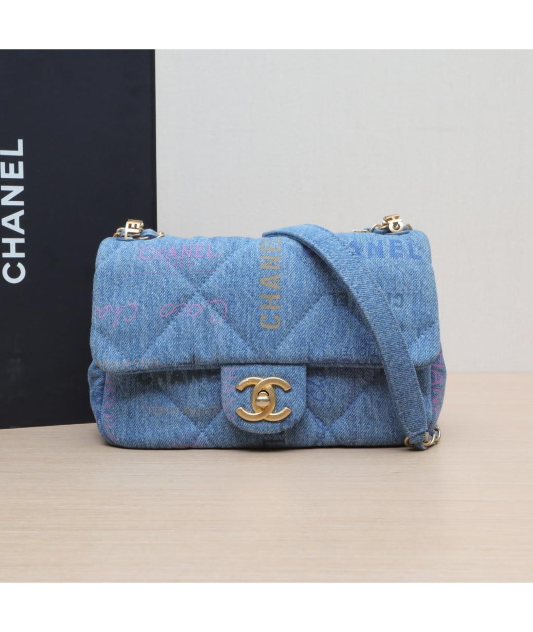 CHANEL Синяя деним сумка через плечо, фото 2