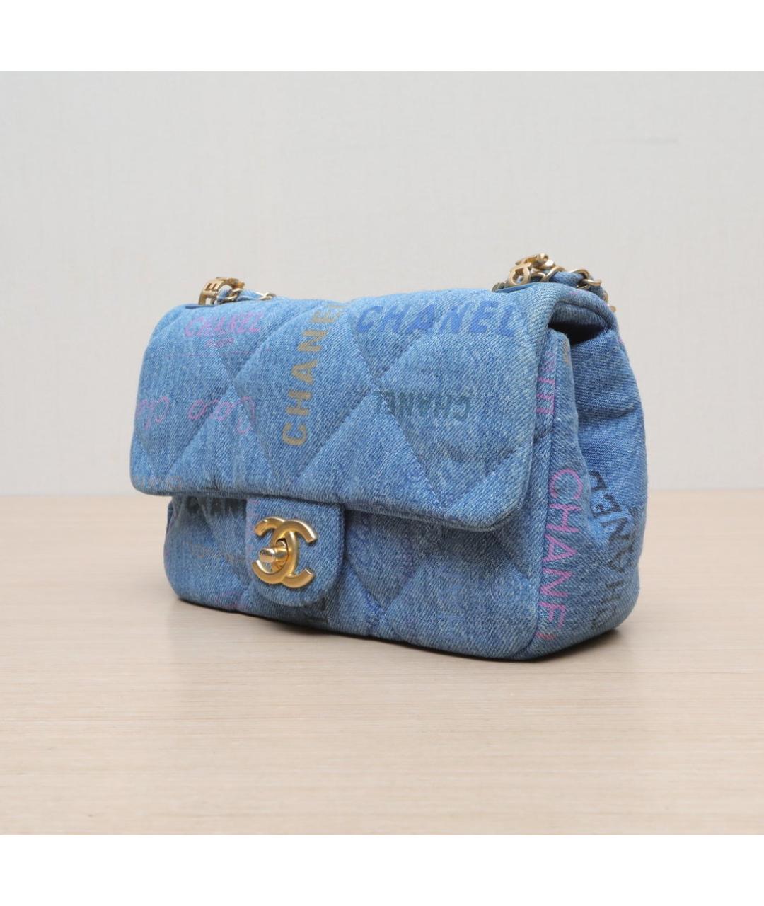CHANEL Синяя деним сумка через плечо, фото 4