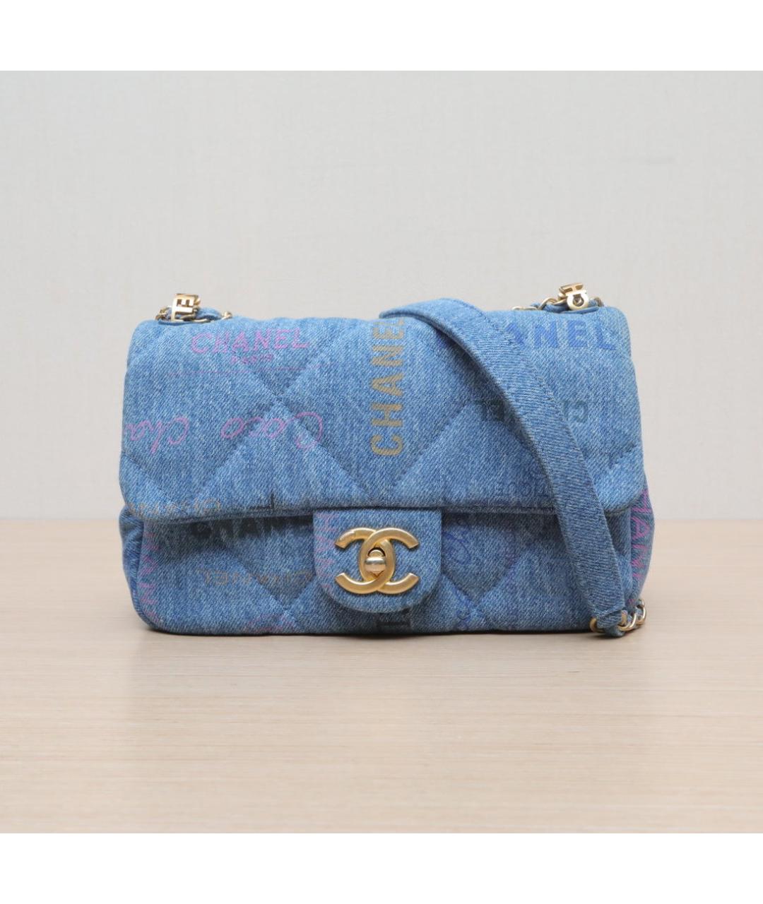 CHANEL Синяя деним сумка через плечо, фото 3