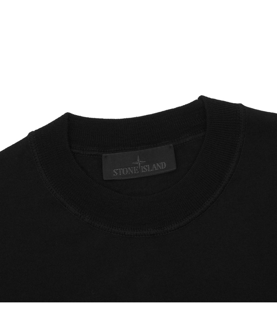 STONE ISLAND Черный шерстяной джемпер / свитер, фото 2