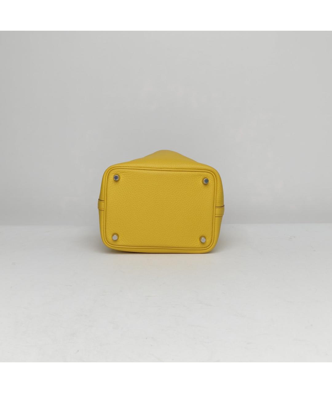 HERMES Желтая кожаная сумка через плечо, фото 6