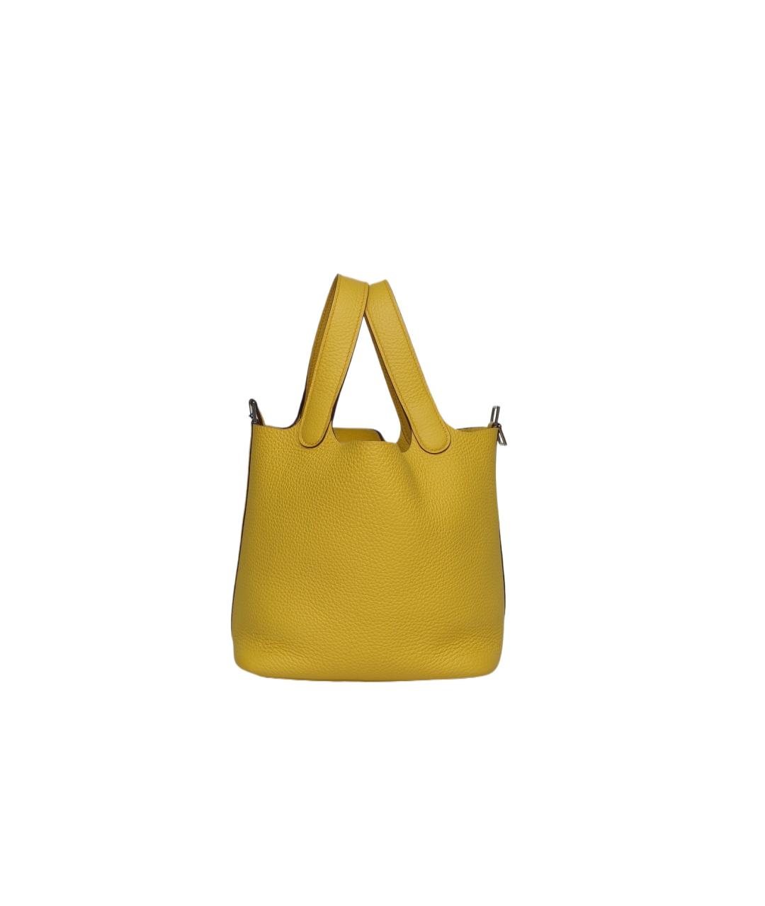 HERMES Желтая кожаная сумка через плечо, фото 1