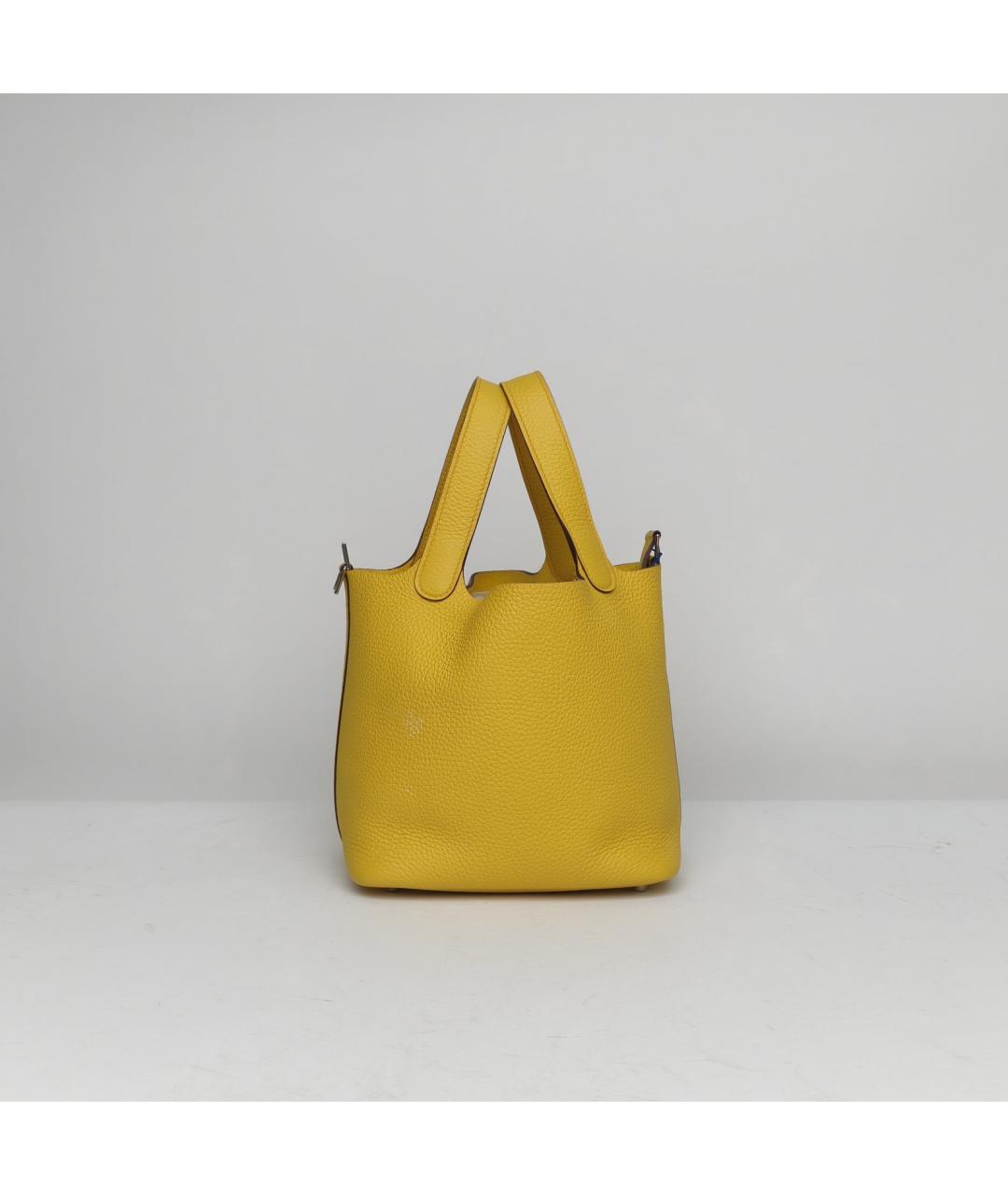 HERMES Желтая кожаная сумка через плечо, фото 4