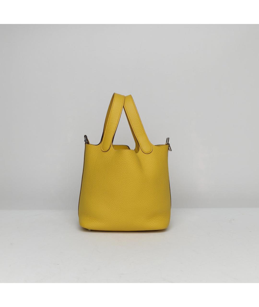 HERMES Желтая кожаная сумка через плечо, фото 2