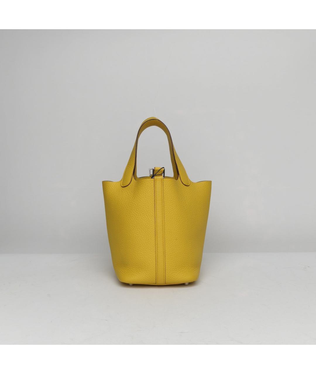 HERMES Желтая кожаная сумка через плечо, фото 5