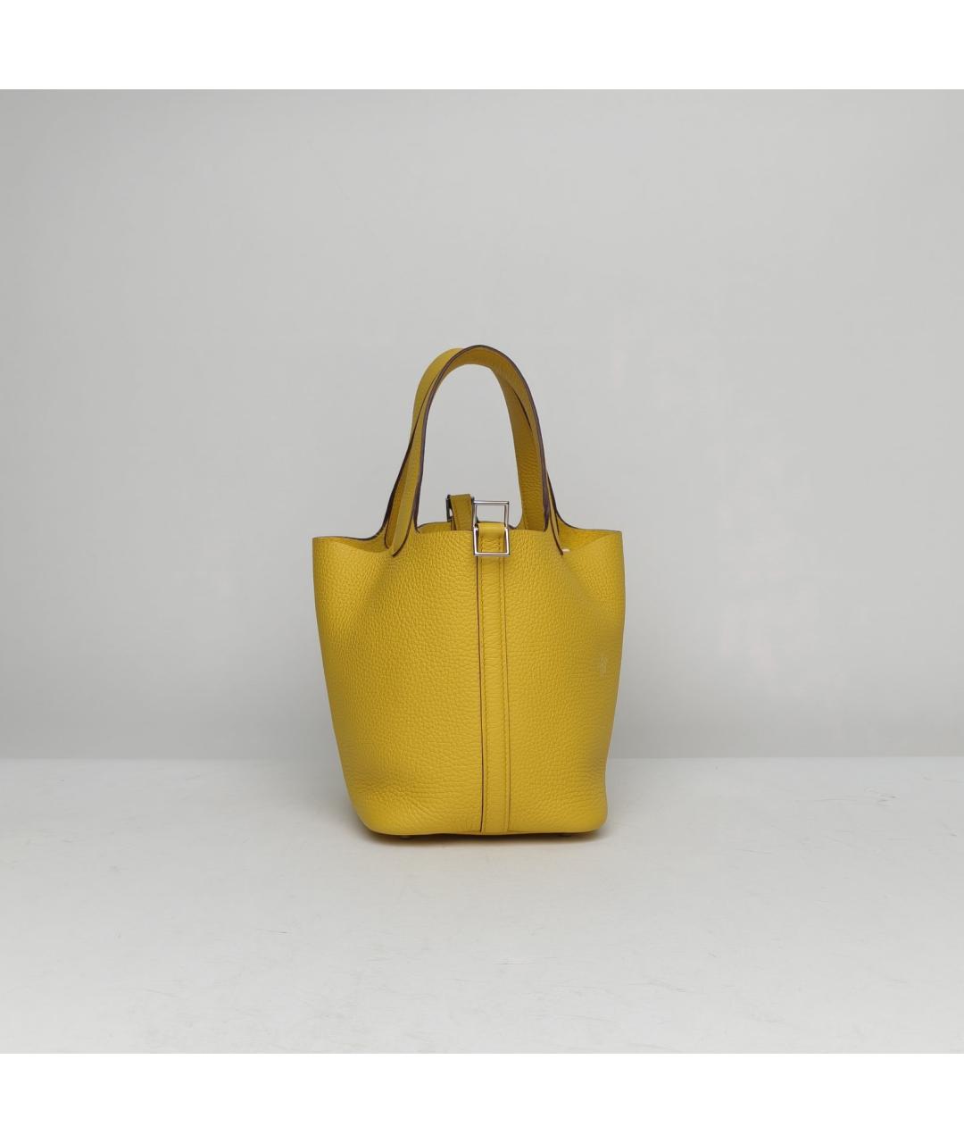 HERMES Желтая кожаная сумка через плечо, фото 3