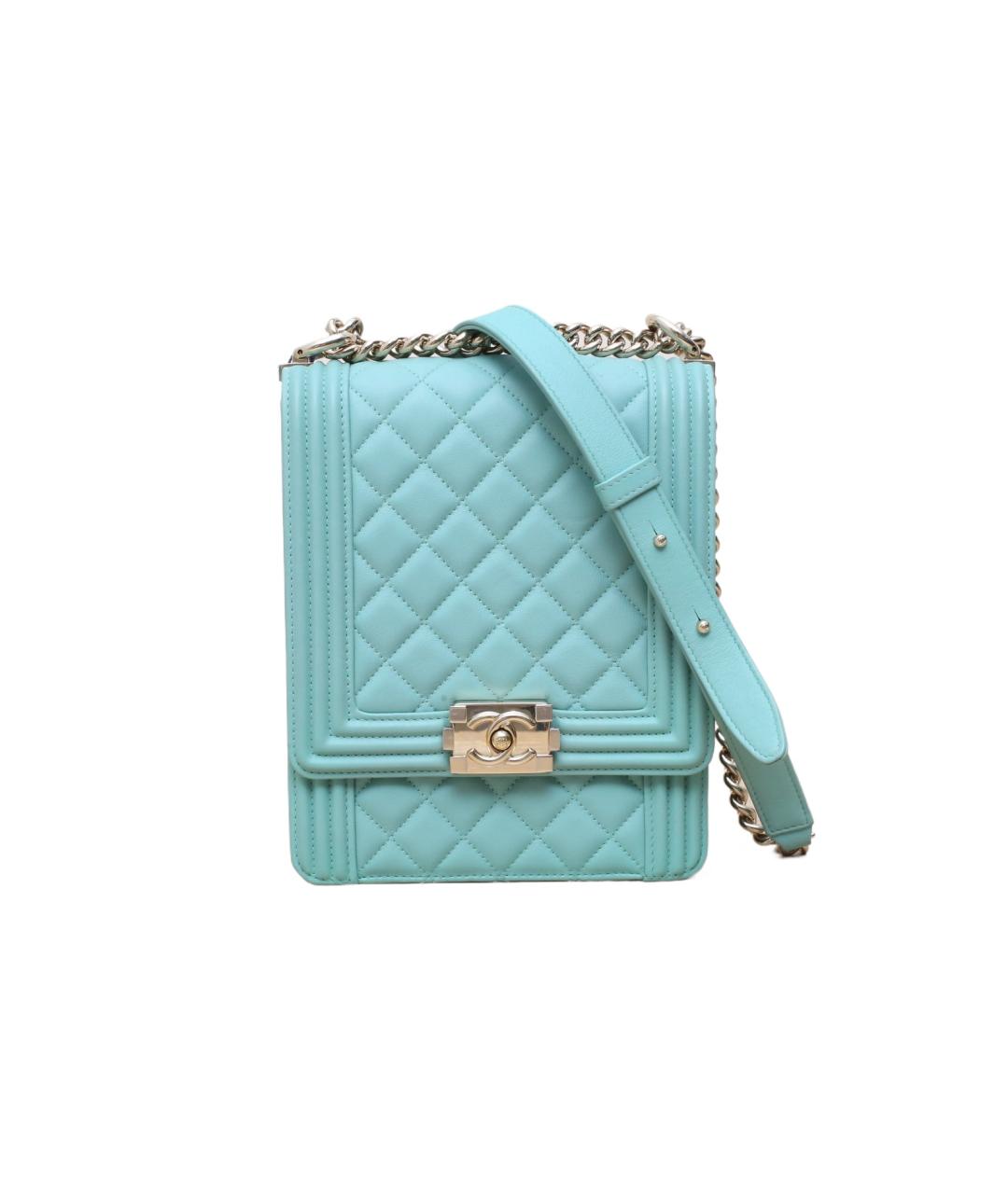 CHANEL Бирюзовая кожаная сумка через плечо, фото 1