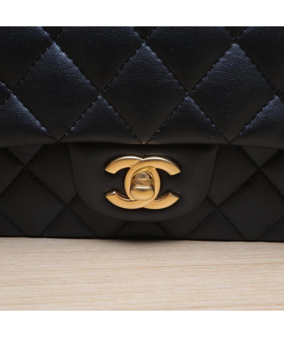 CHANEL Черная кожаная сумка через плечо, фото 8