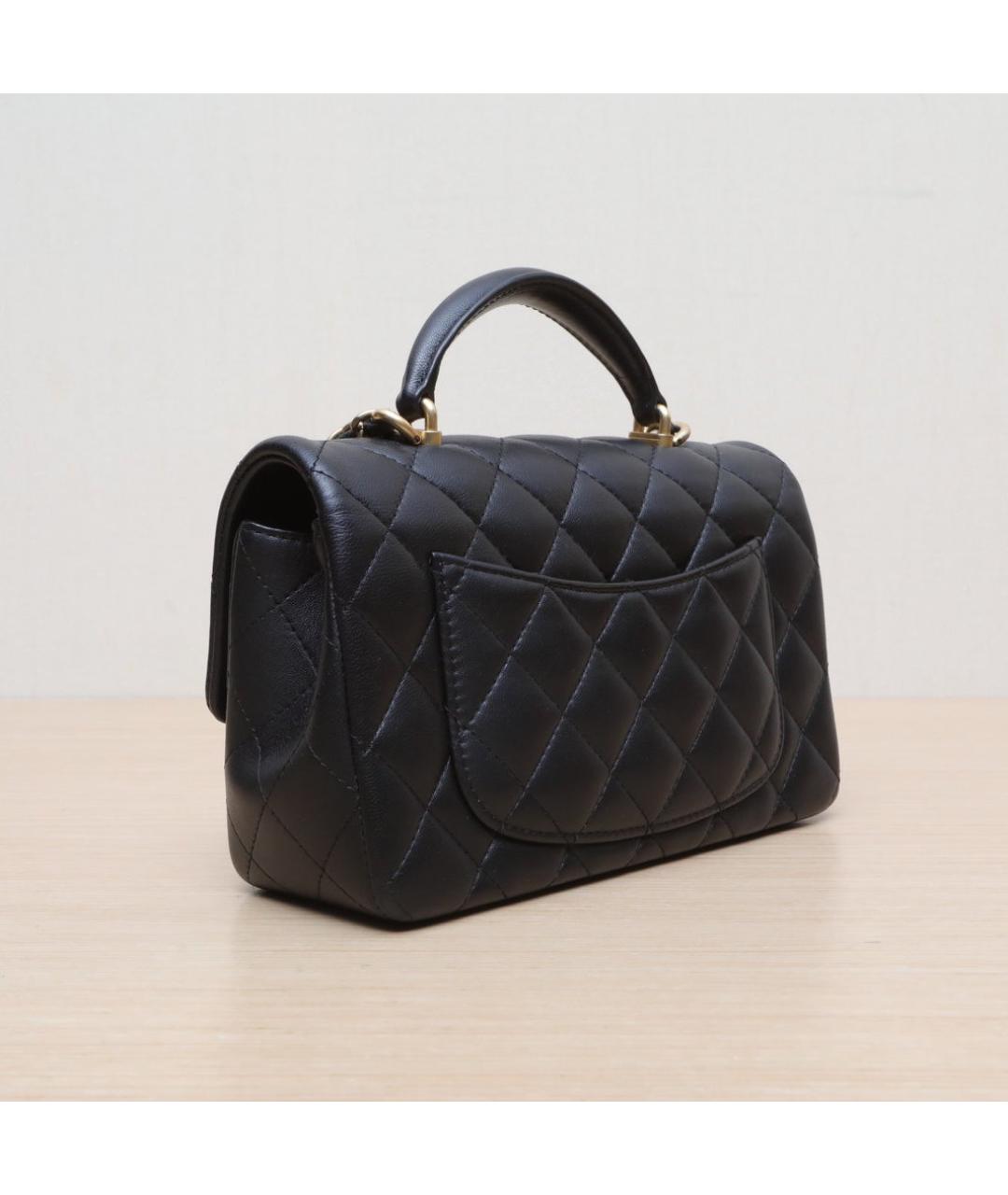CHANEL Черная кожаная сумка через плечо, фото 6