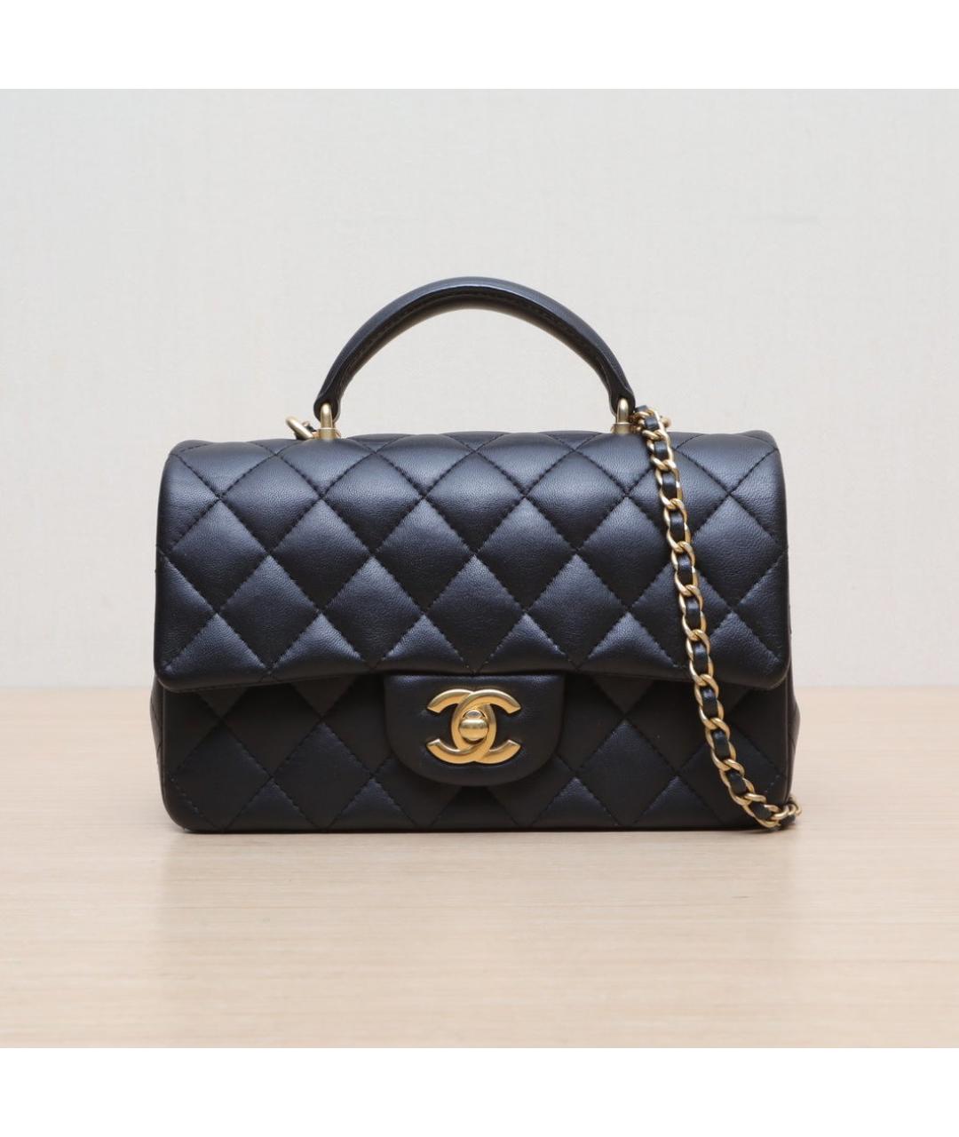 CHANEL Черная кожаная сумка через плечо, фото 3